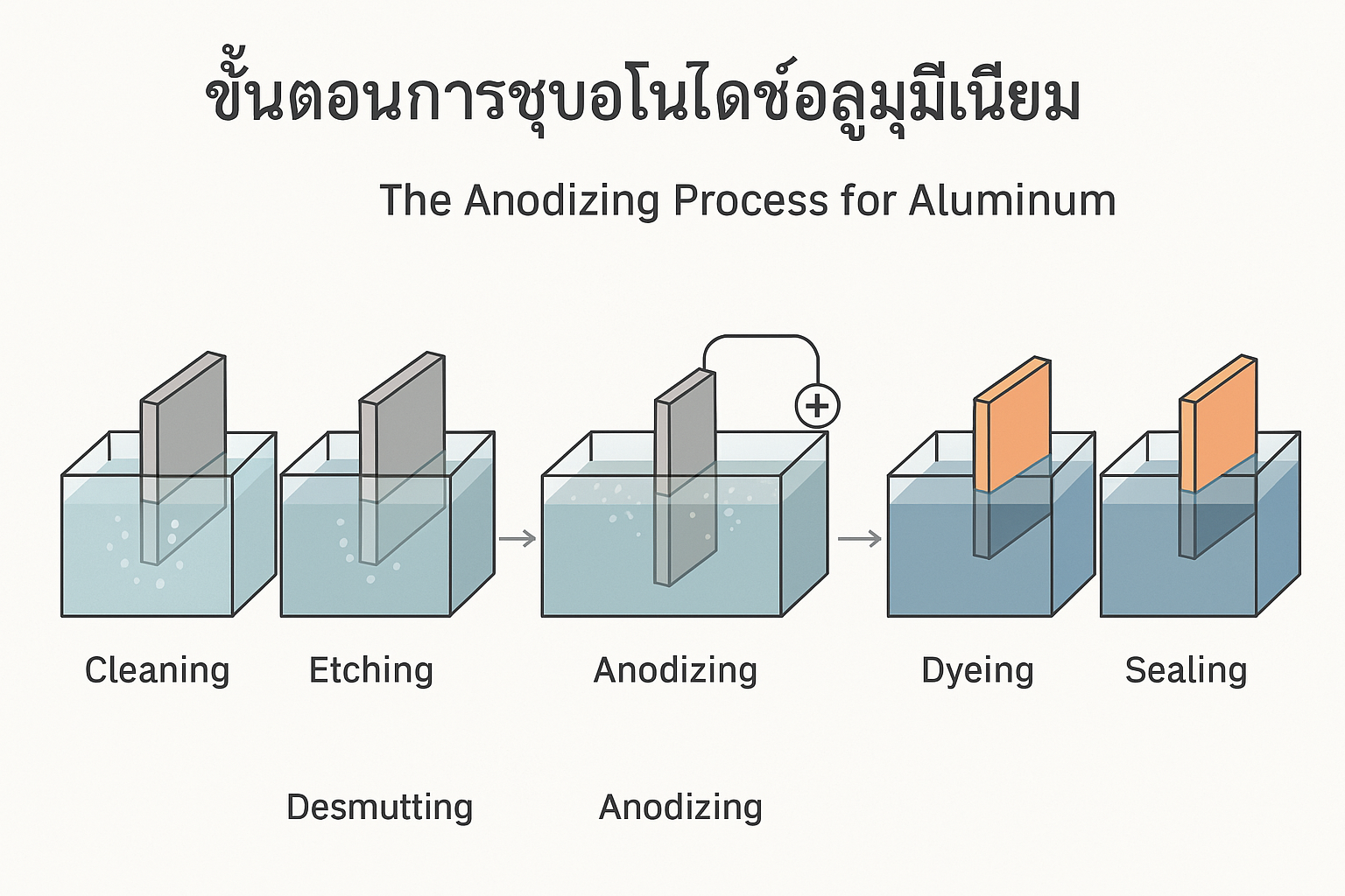 ขั้นตอนและเทคโนโลยีการผลิตชุบอลูมิเนียม ชุบอโนไดซ์