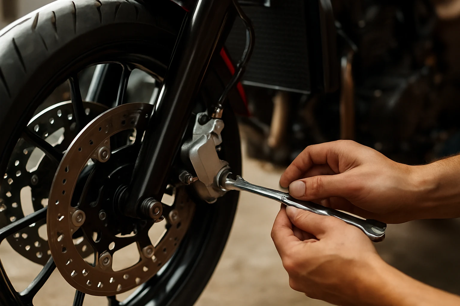 ติดตั้งอะไหล่แต่งมอเตอร์ไซค์เบรก