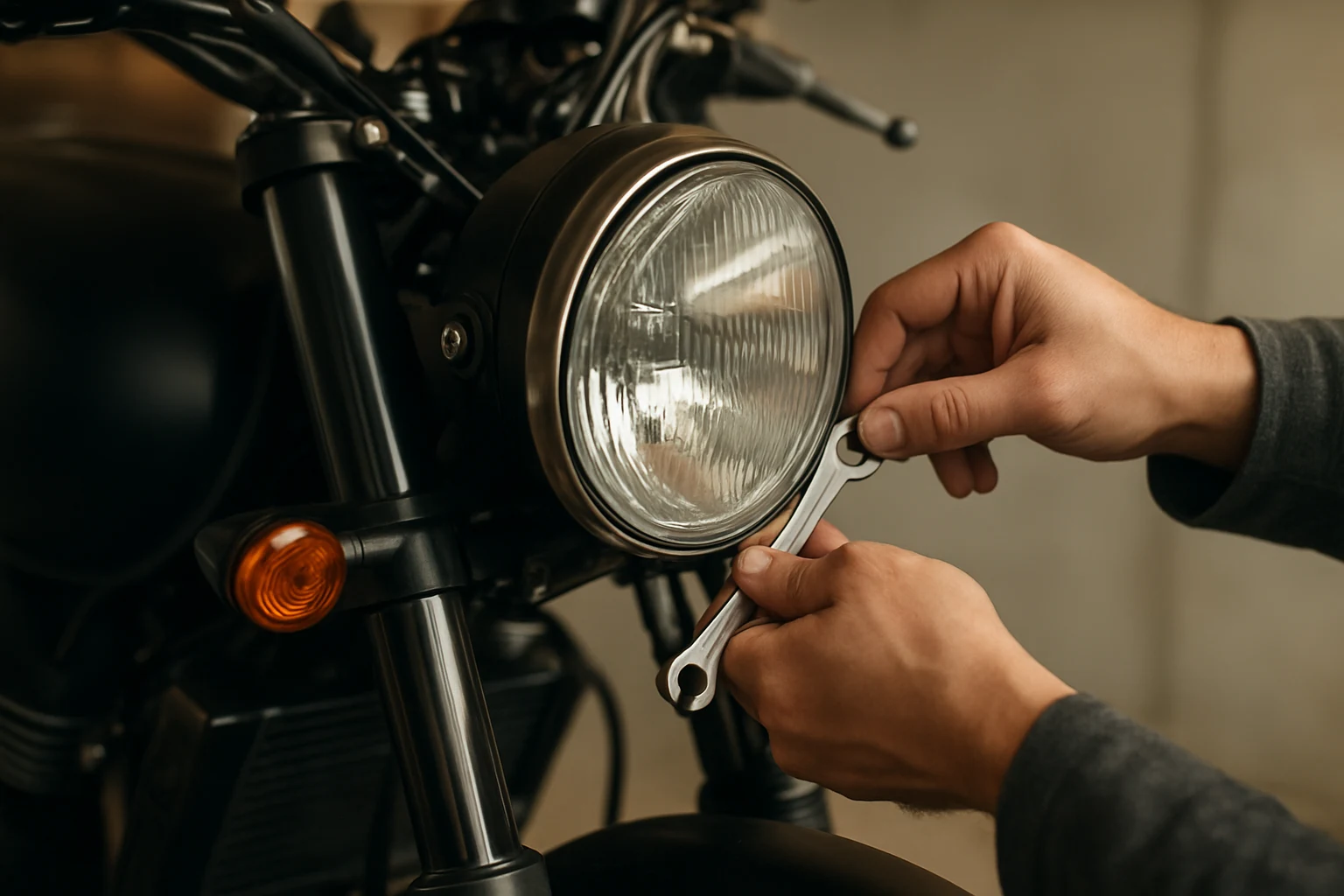 ติดตั้งอะไหล่แต่งมอเตอร์ไซค์ไฟหน้า