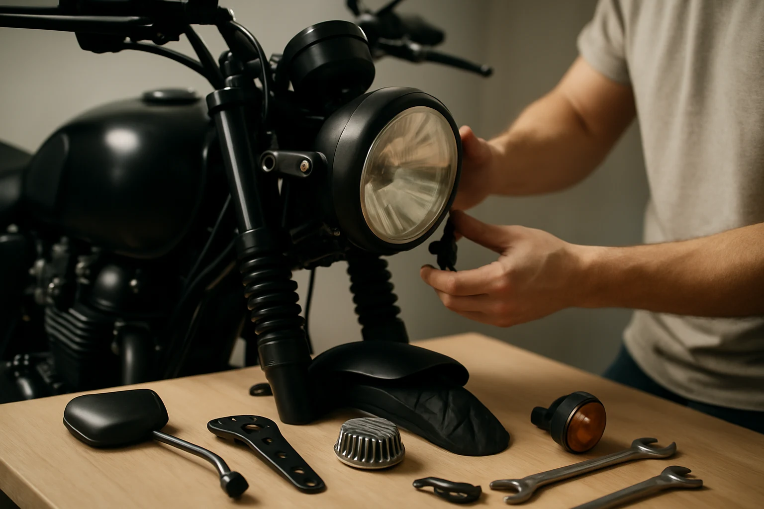 ค่าใช้จ่ายอะไหล่แต่งมอเตอร์ไซค์ไฟหน้า