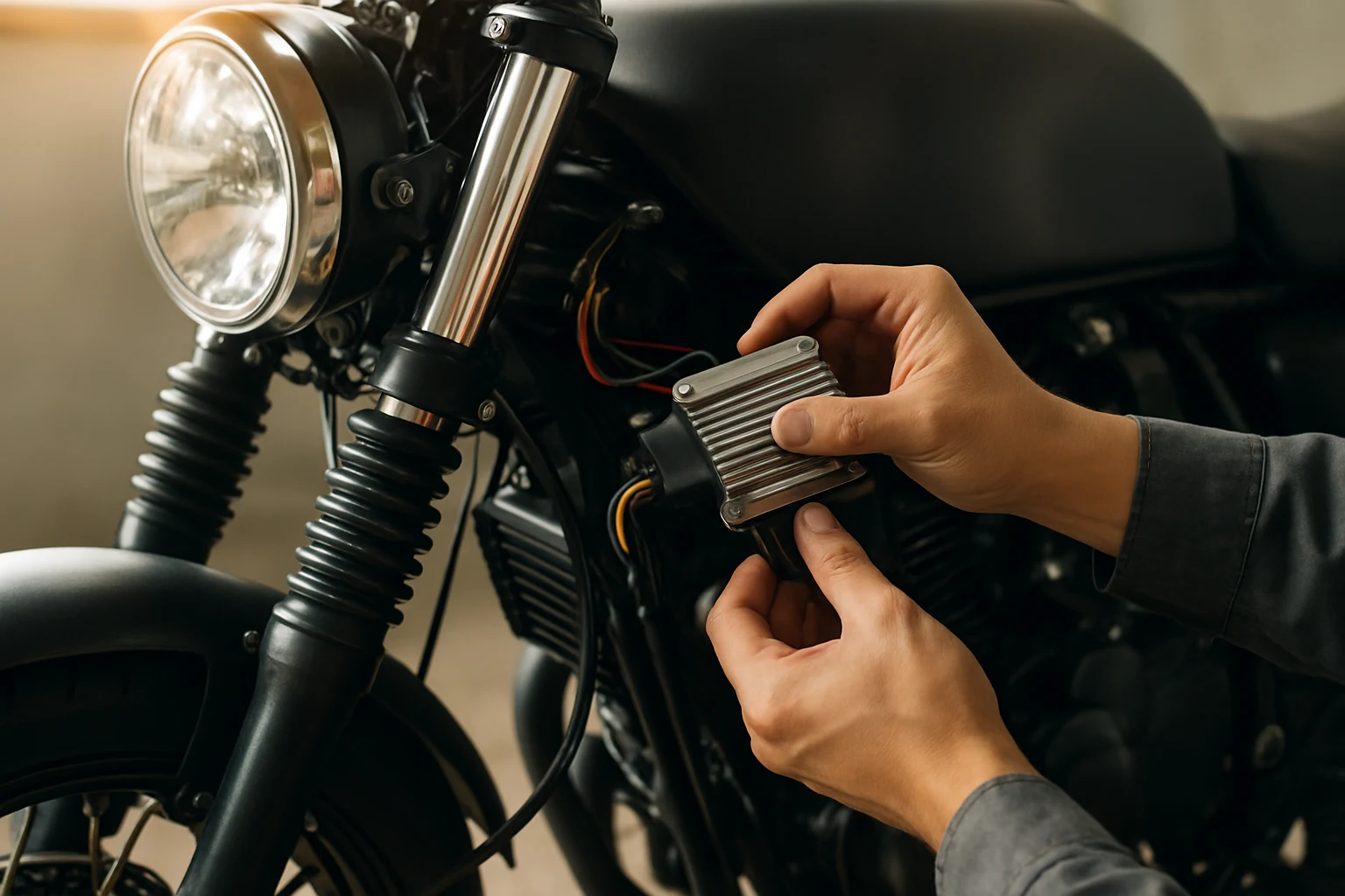 ติดตั้งอะไหล่แต่งมอเตอร์ไซค์ระบบไฟฟ้า