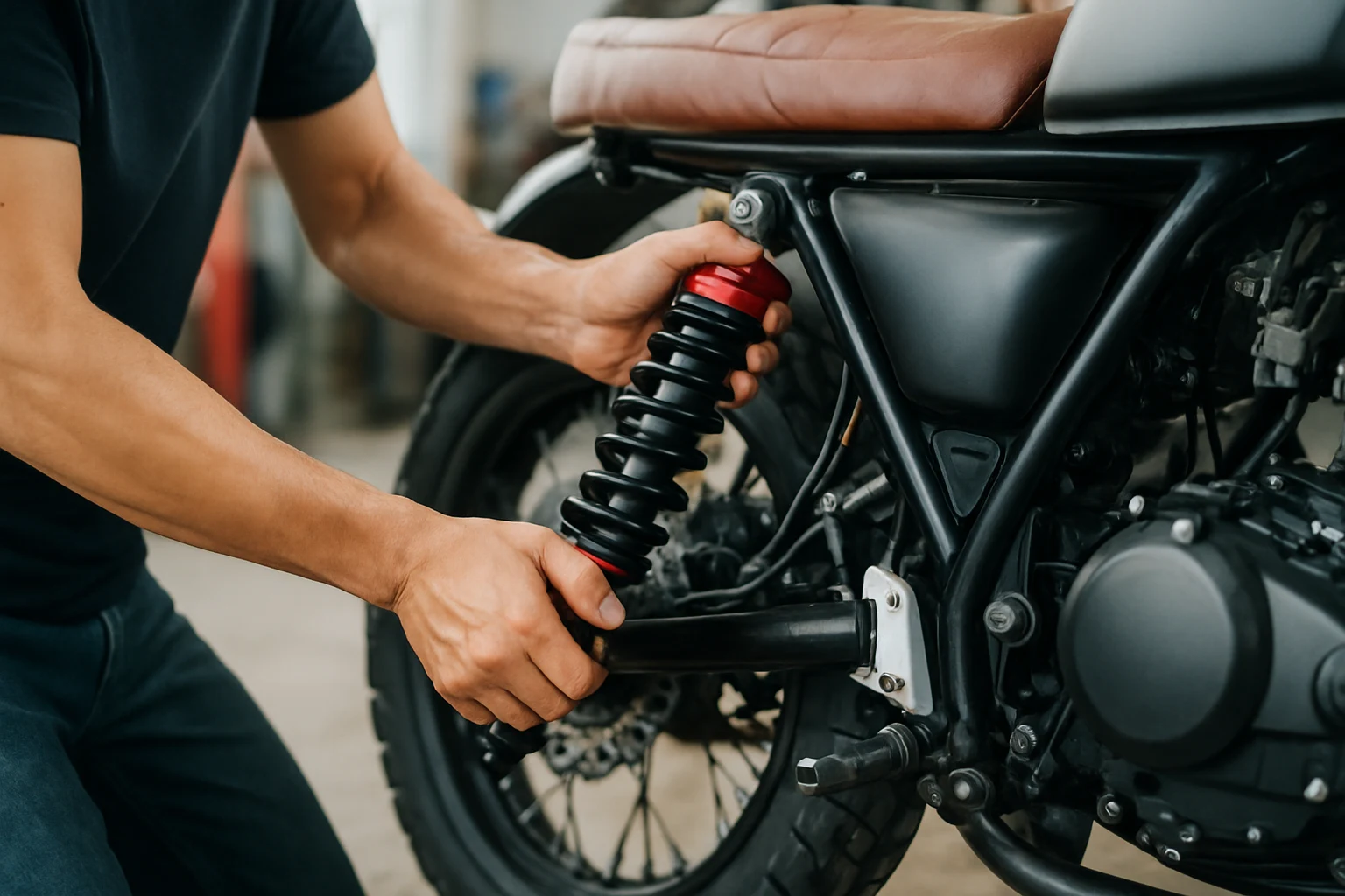 ติดตั้งอะไหล่แต่งมอเตอร์ไซค์กันสะเทือน