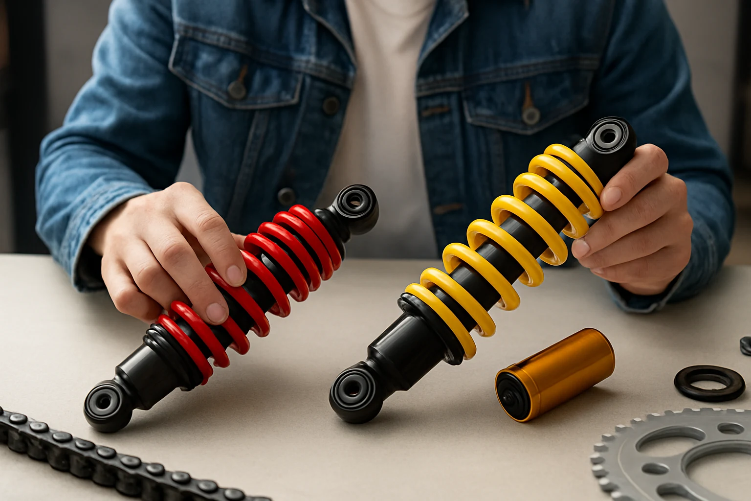 เปรียบเทียบอะไหล่แต่งมอเตอร์ไซค์โช๊คอัพ